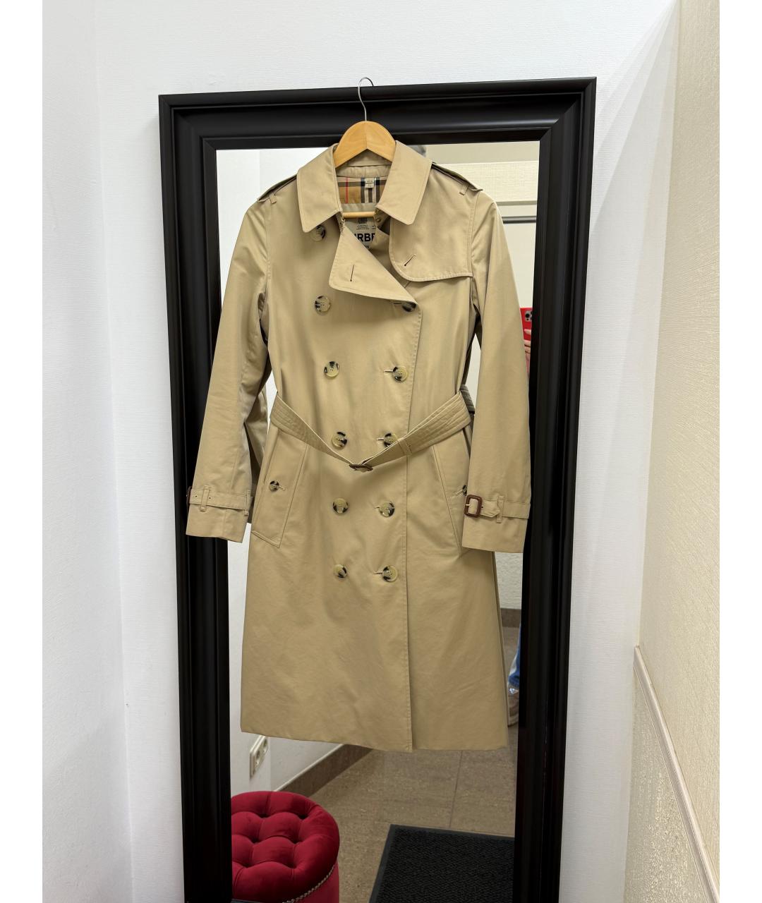 BURBERRY Бежевый хлопковый тренч/плащ, фото 2