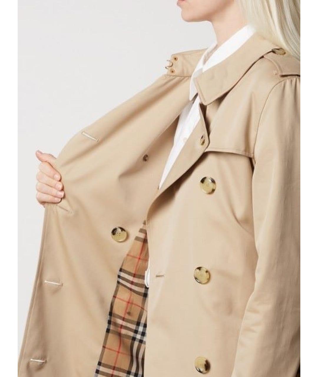BURBERRY Бежевый хлопковый тренч/плащ, фото 8