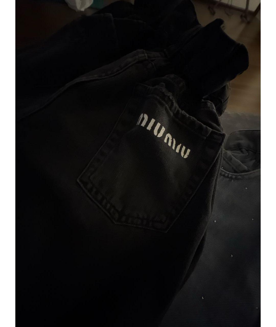 MIU MIU Черные деним шорты, фото 2