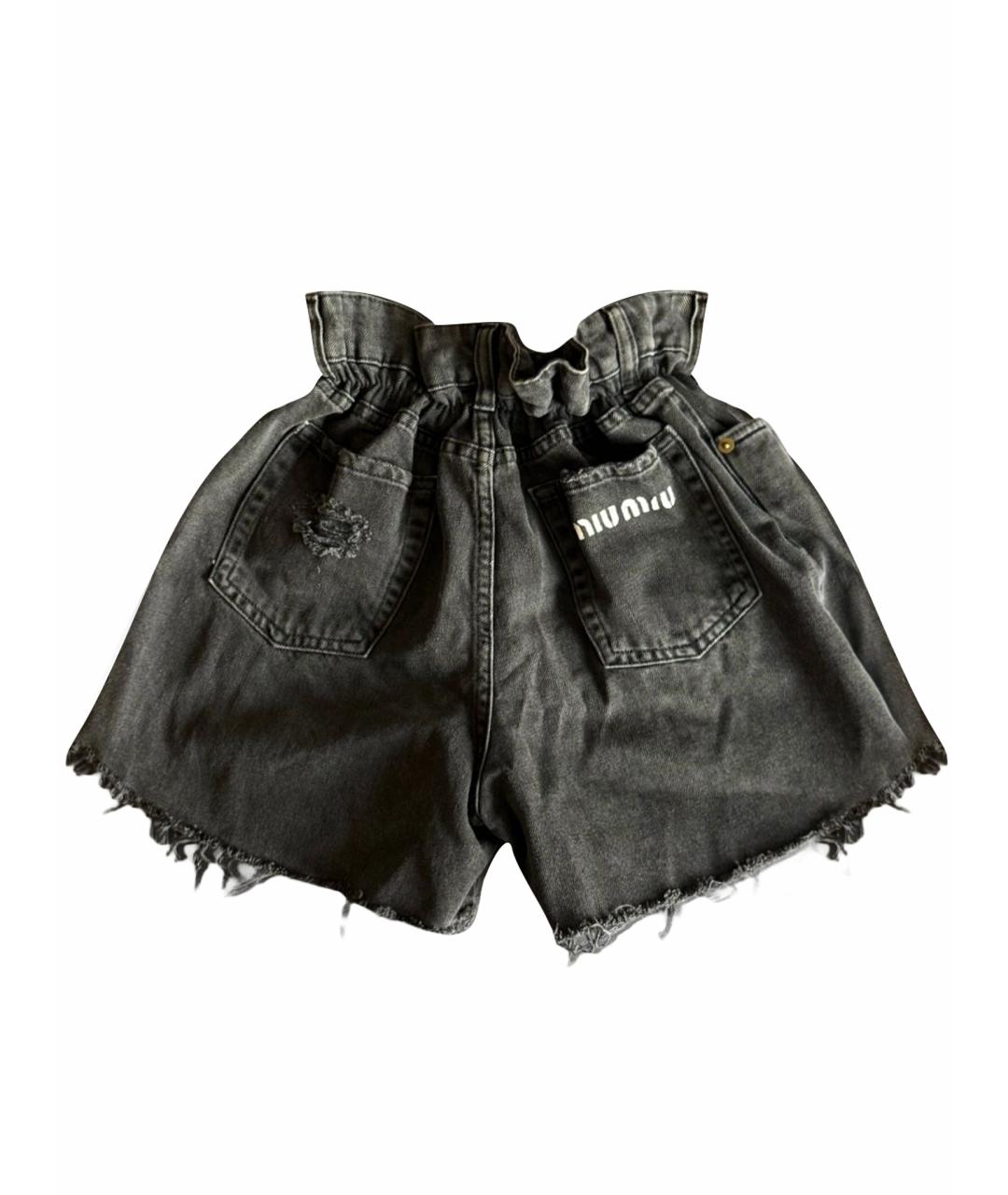 MIU MIU Черные деним шорты, фото 1