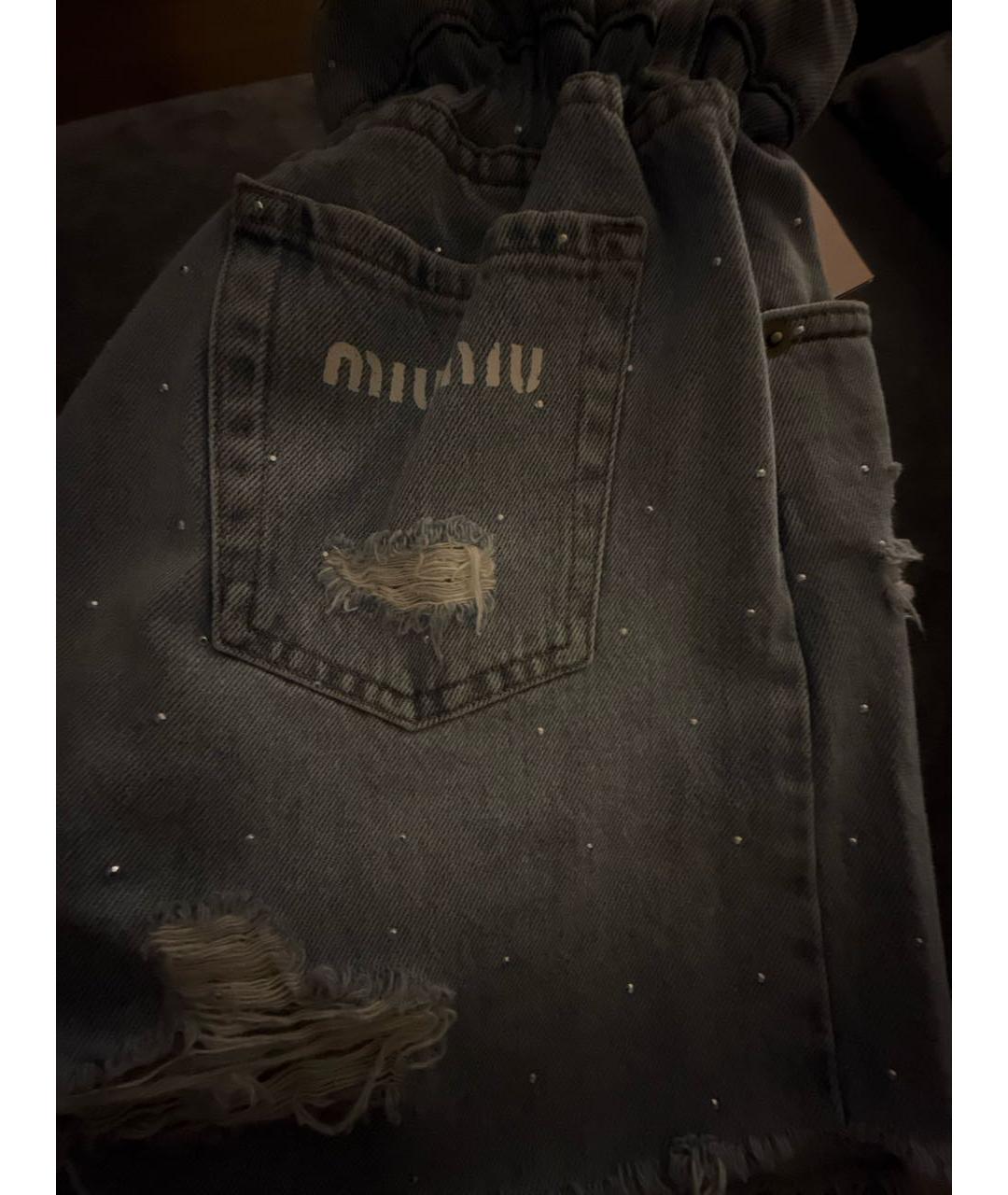 MIU MIU Голубые деним шорты, фото 2