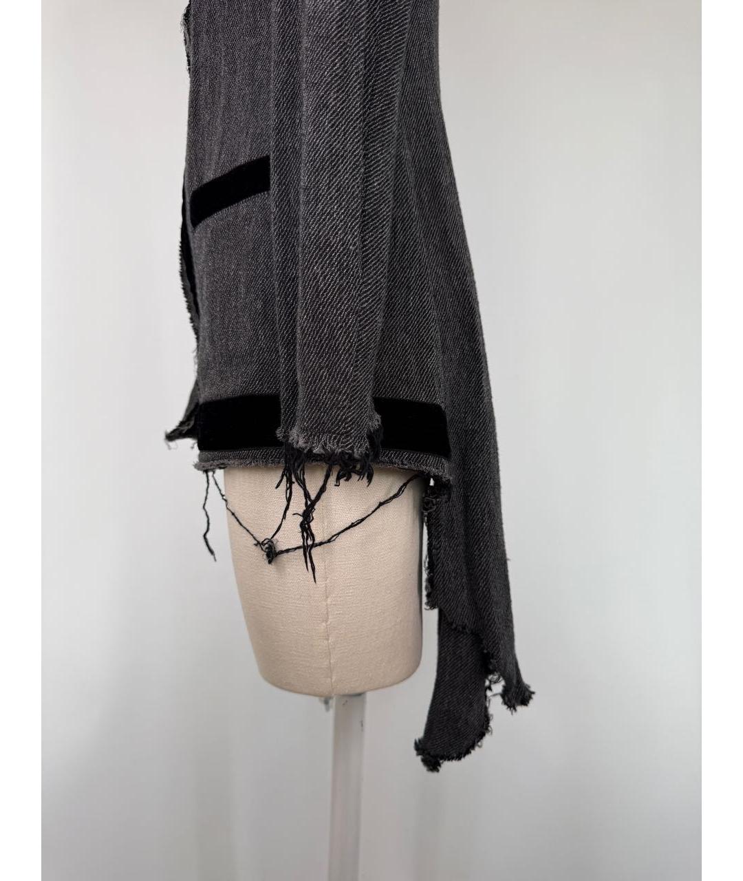 YOHJI YAMAMOTO Серый хлопковый жакет/пиджак, фото 4