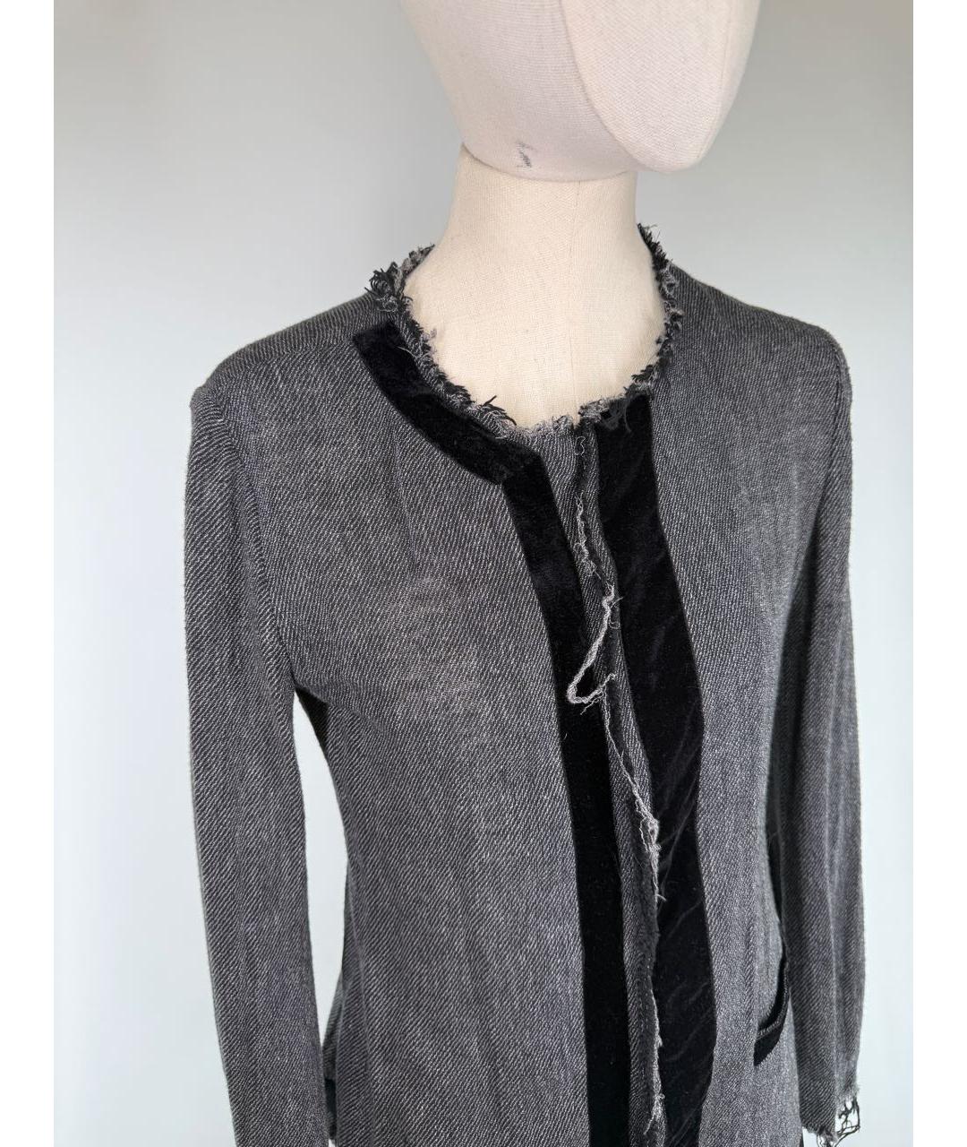 YOHJI YAMAMOTO Серый хлопковый жакет/пиджак, фото 5