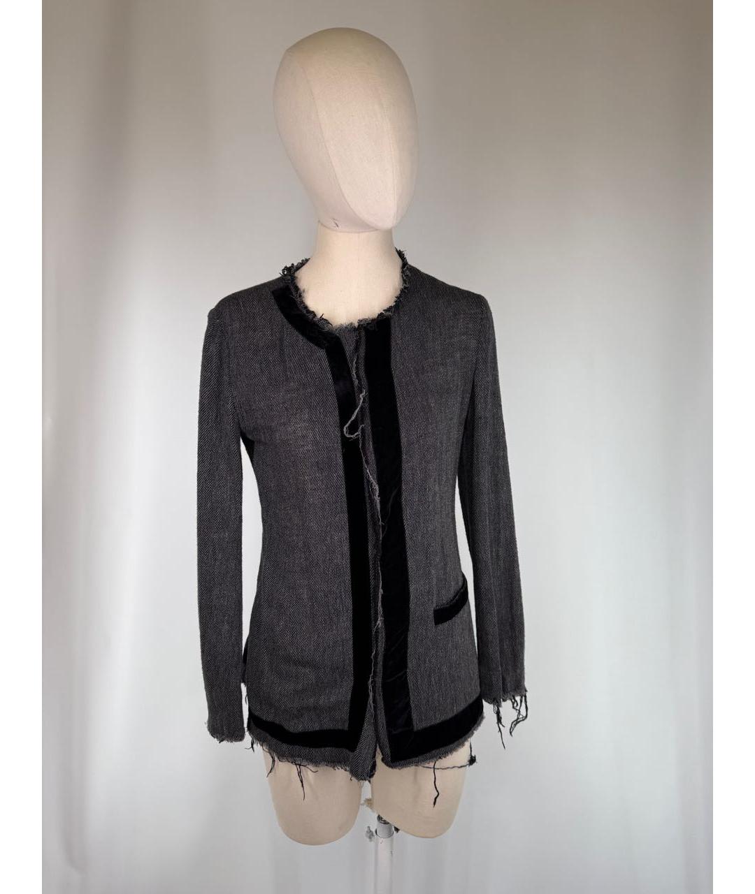 YOHJI YAMAMOTO Серый хлопковый жакет/пиджак, фото 9