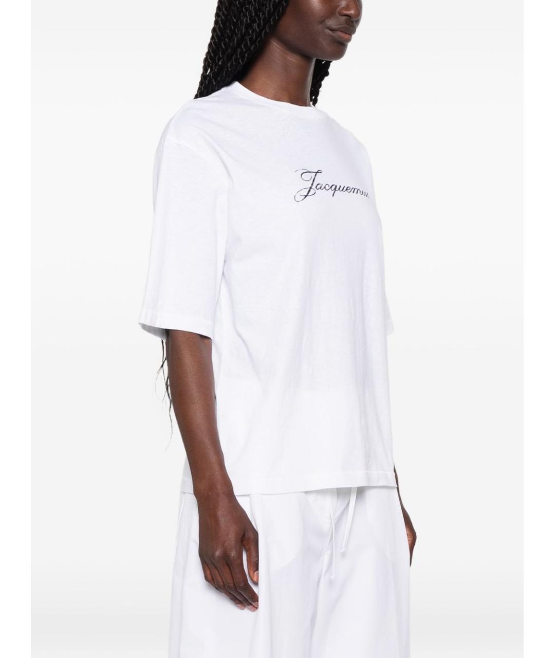 JACQUEMUS Белая хлопковая футболка, фото 3