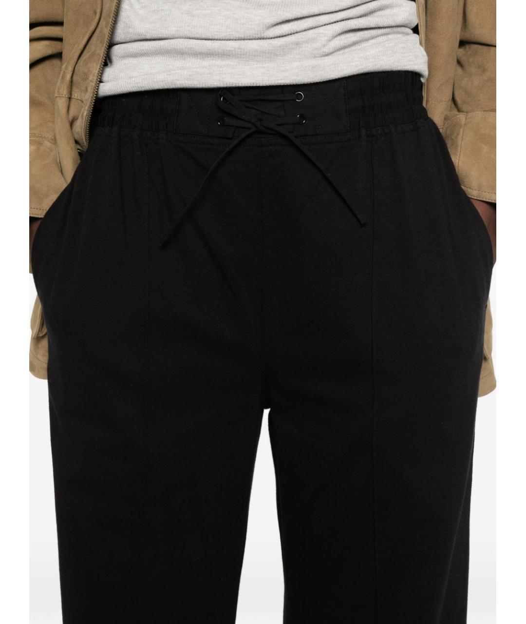 PHOEBE PHILO Черные хлопковые прямые брюки, фото 4