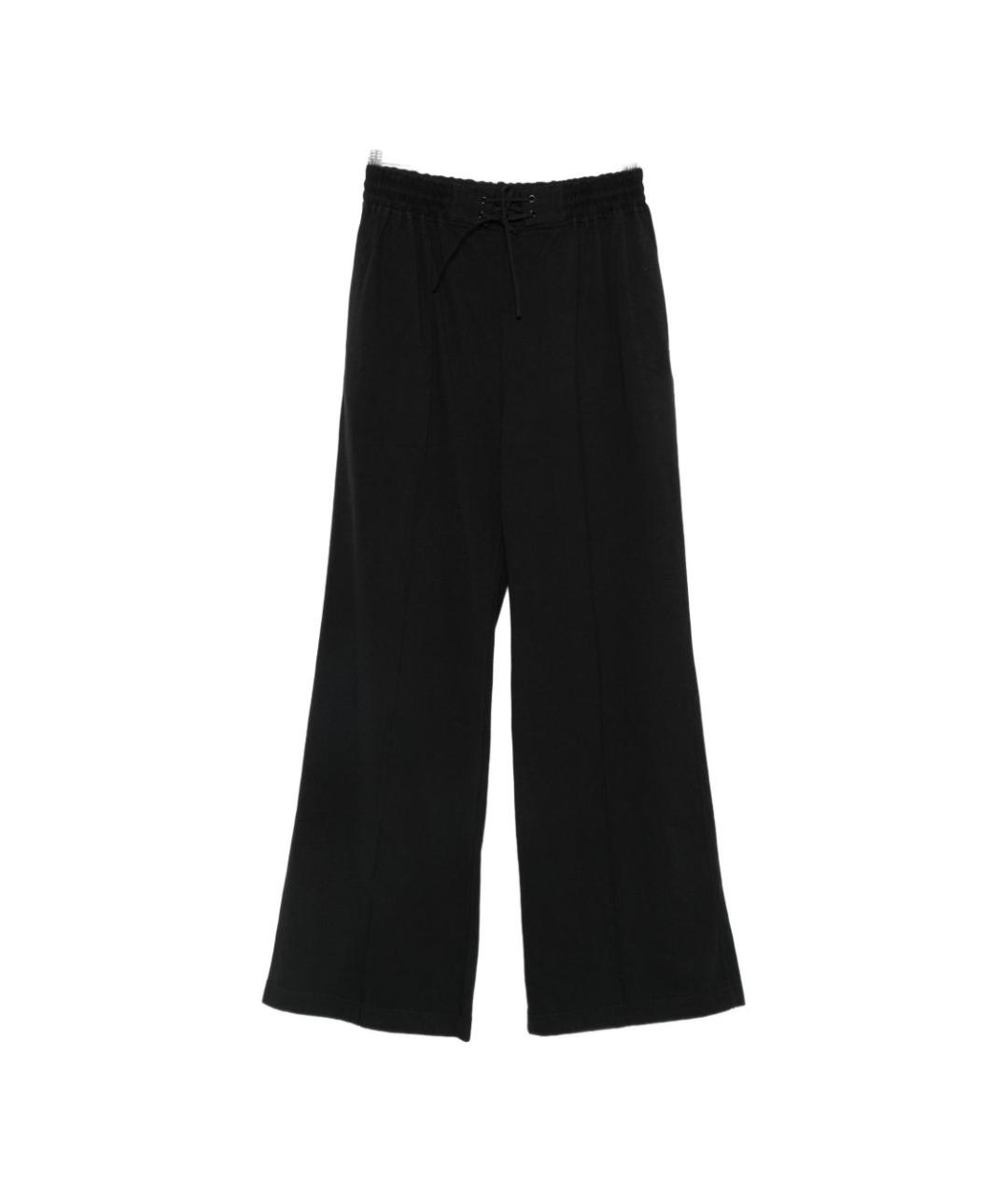PHOEBE PHILO Черные хлопковые прямые брюки, фото 1