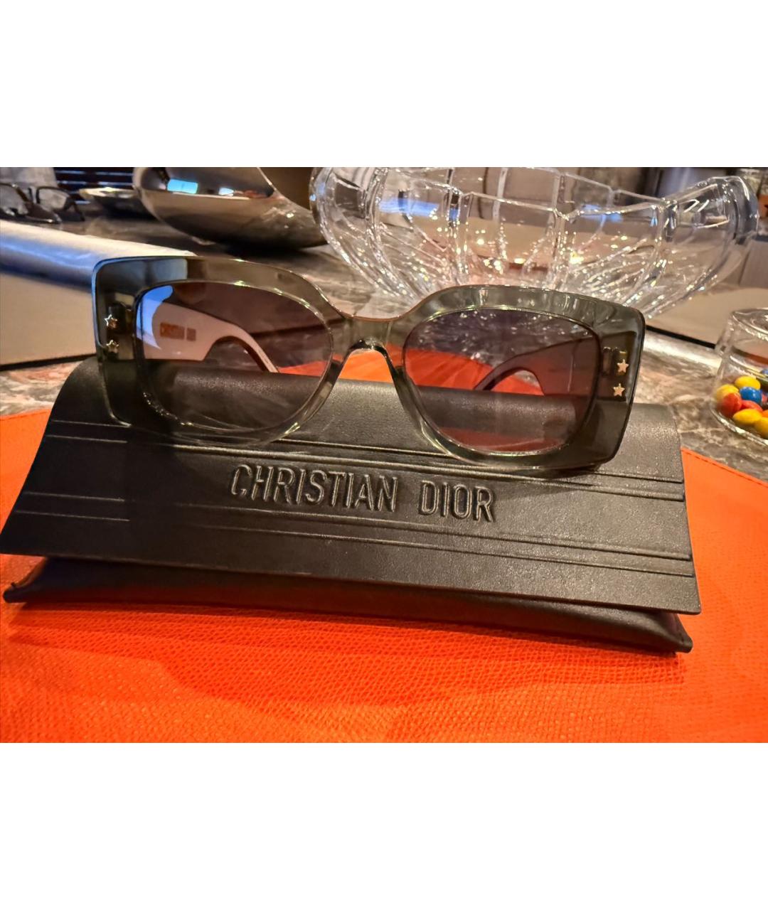 CHRISTIAN DIOR Антрацитовые пластиковые солнцезащитные очки, фото 4