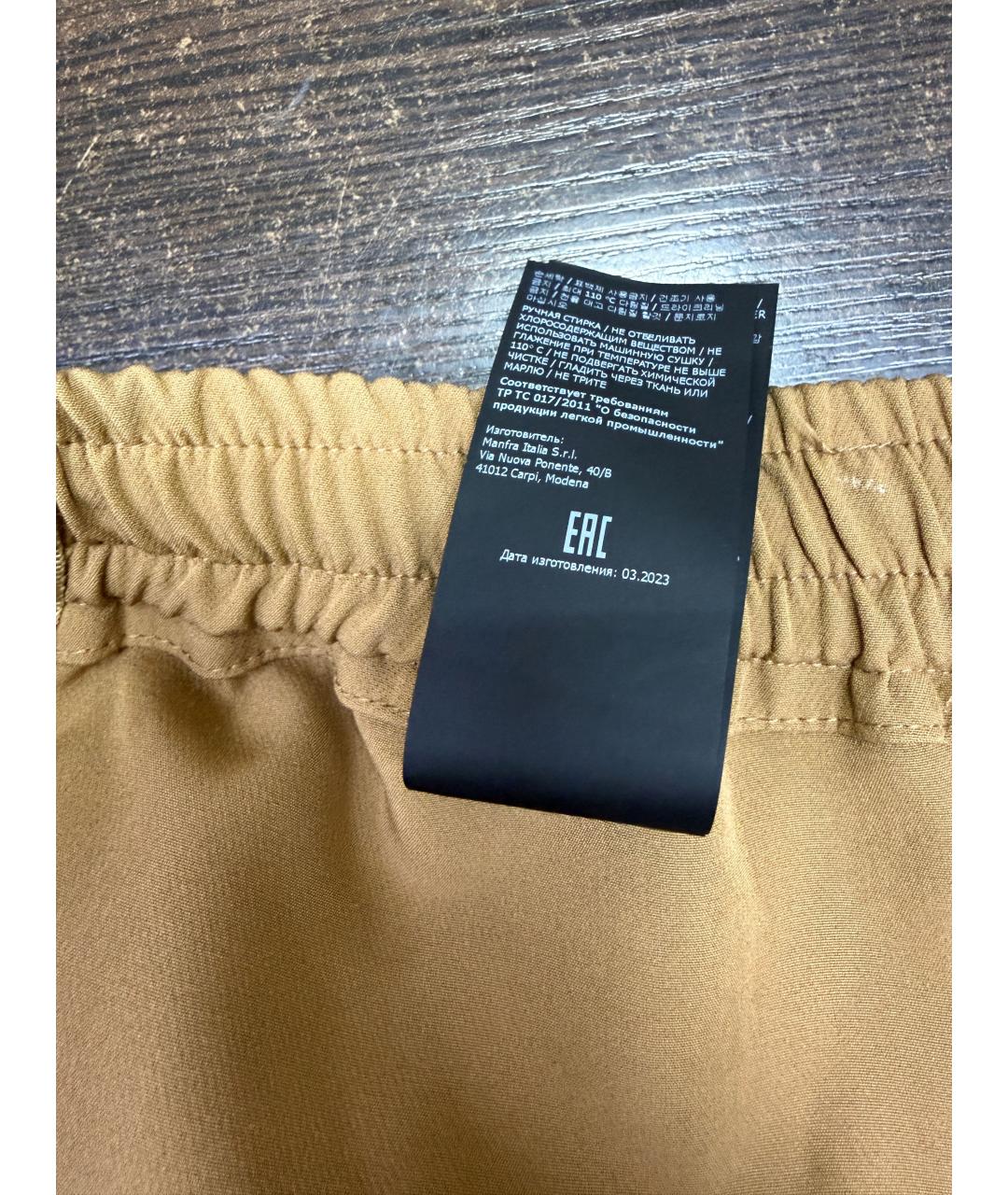 ERMANNO FIRENZE Коричневые полиэстеровые прямые брюки, фото 6