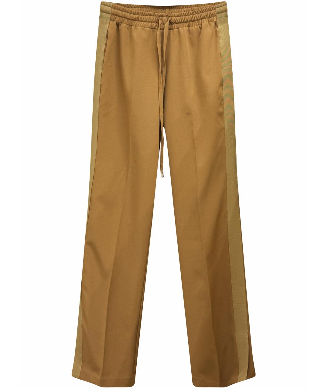 ERMANNO FIRENZE Коричневые полиэстеровые прямые брюки, фото 1