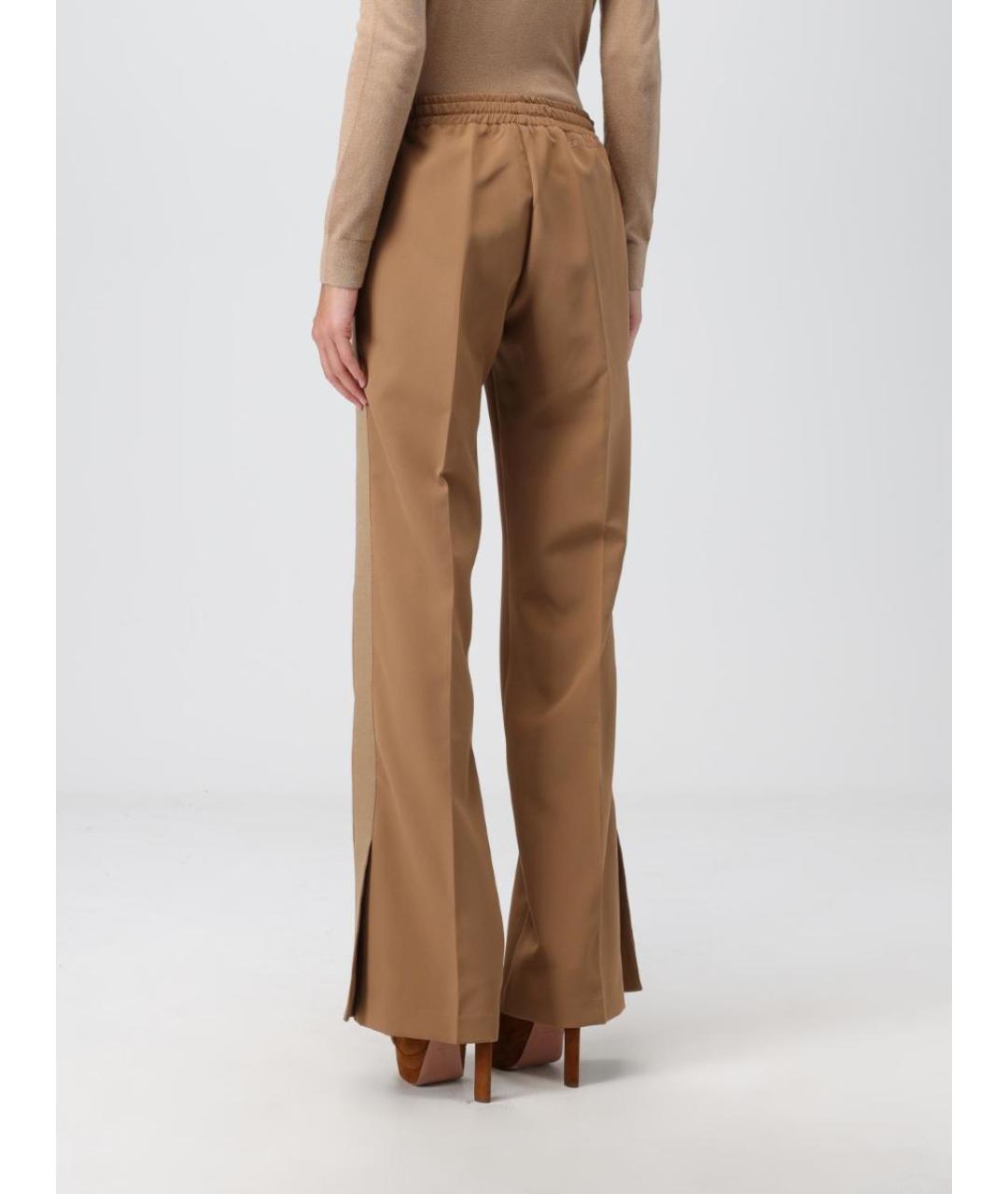 ERMANNO FIRENZE Коричневые полиэстеровые прямые брюки, фото 8