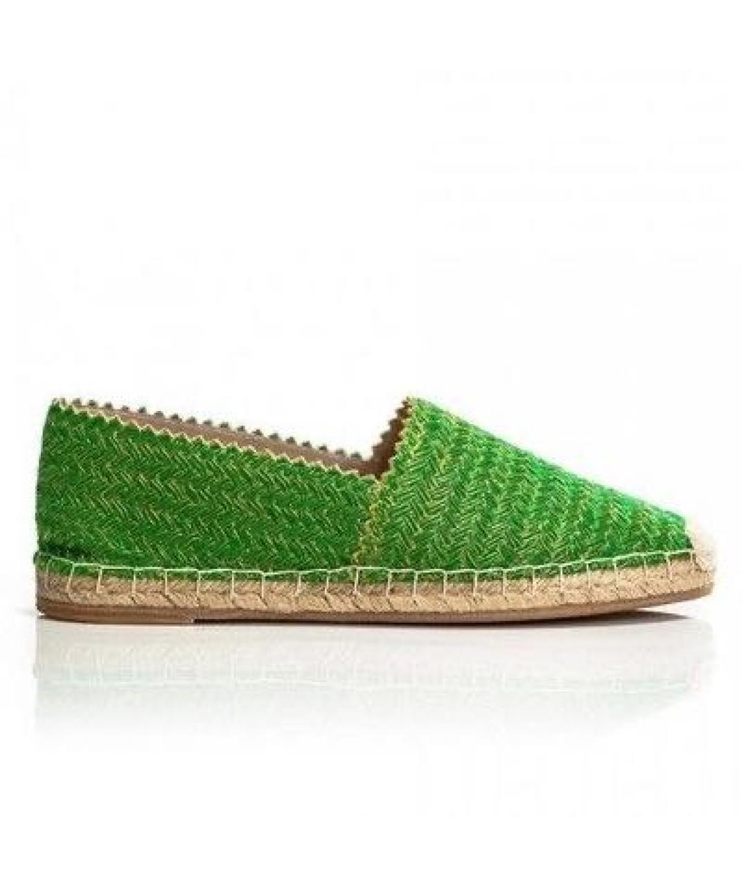 ERMANNO SCERVINO Зеленые кожаные эспадрильи, фото 9