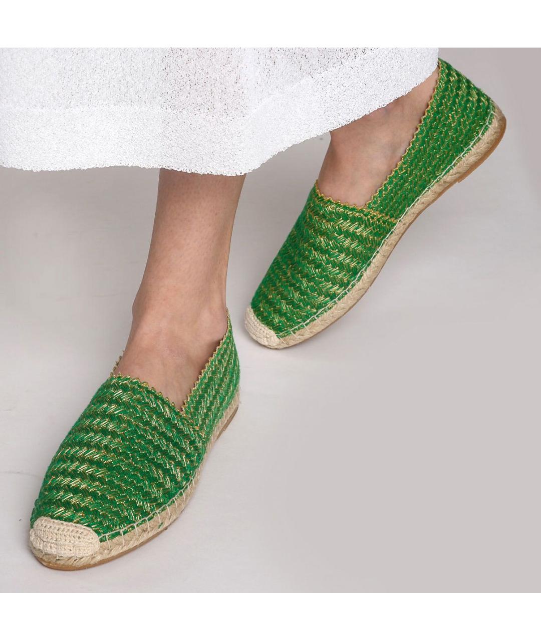 ERMANNO SCERVINO Зеленые кожаные эспадрильи, фото 3