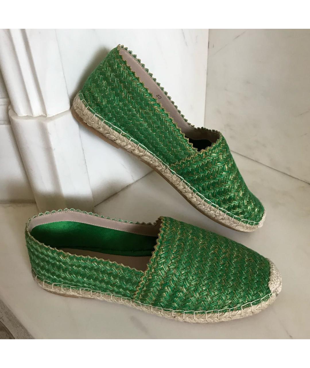 ERMANNO SCERVINO Зеленые кожаные эспадрильи, фото 7
