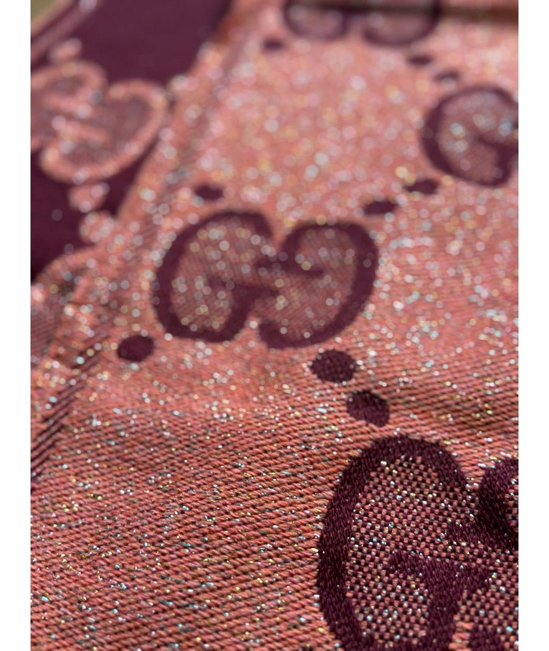 GUCCI Коралловый шерстяной шарф, фото 2