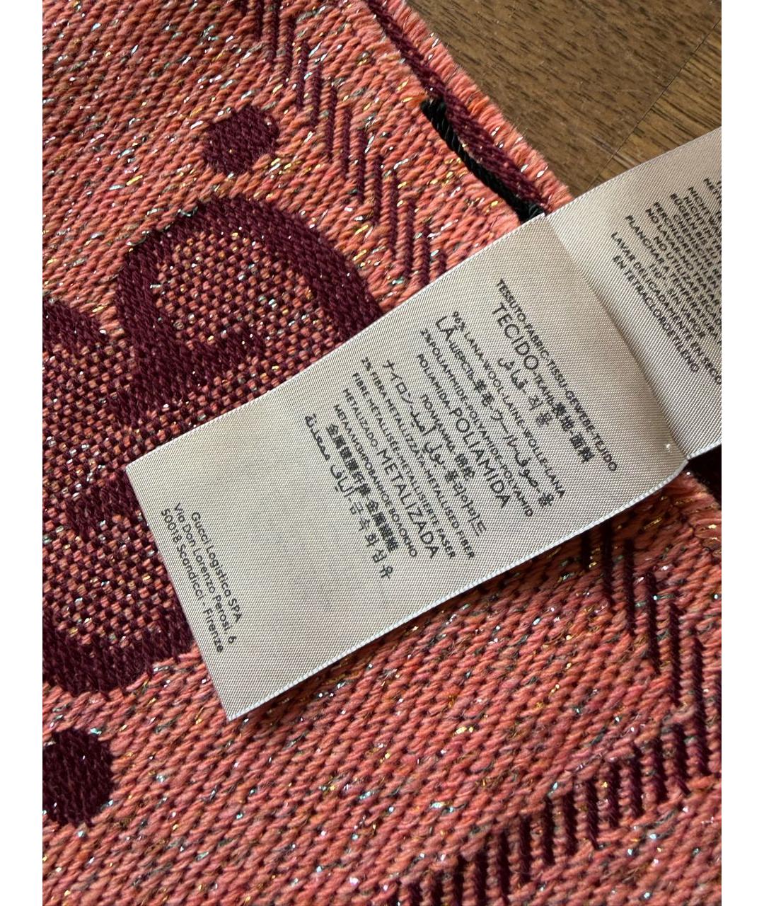 GUCCI Коралловый шерстяной шарф, фото 4
