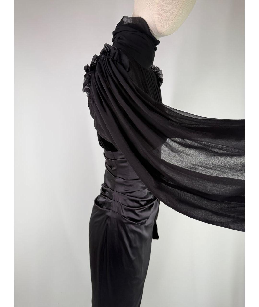 DOLCE&GABBANA Черное шелковое коктейльное платье, фото 3