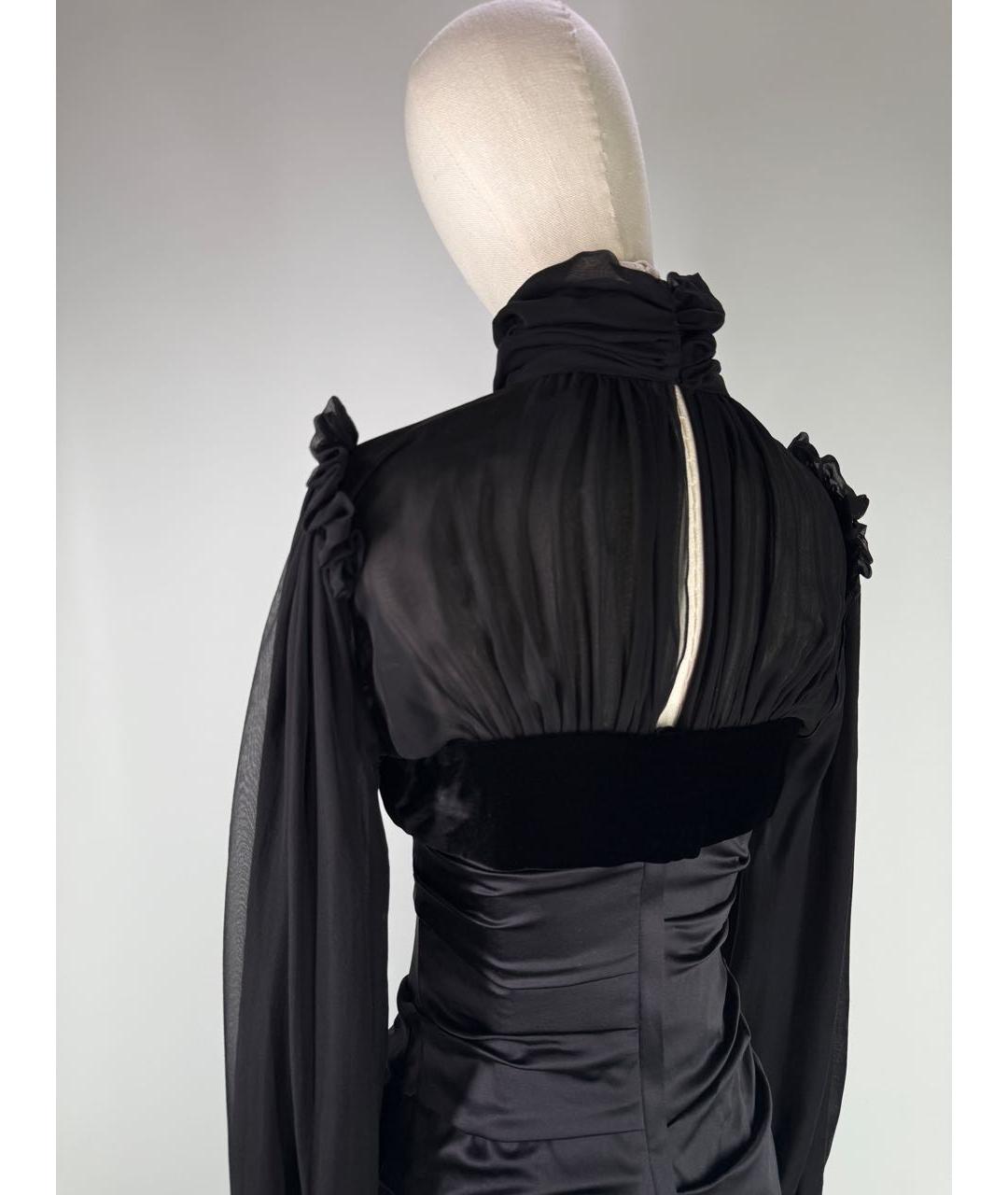 DOLCE&GABBANA Черное шелковое коктейльное платье, фото 4