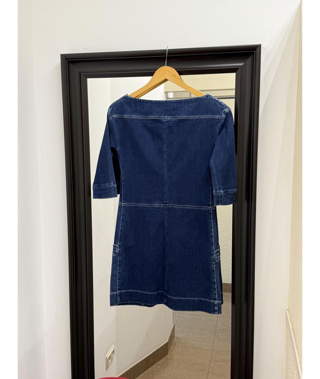 LOUIS VUITTON Синее хлопковое платье, фото 3