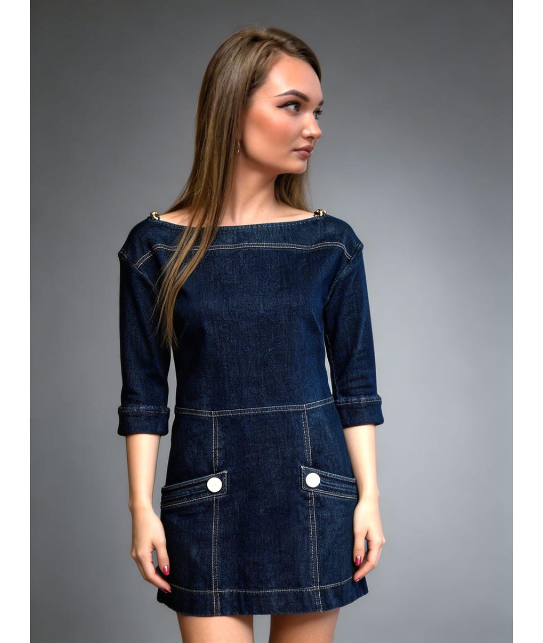 LOUIS VUITTON Синее хлопковое платье, фото 8