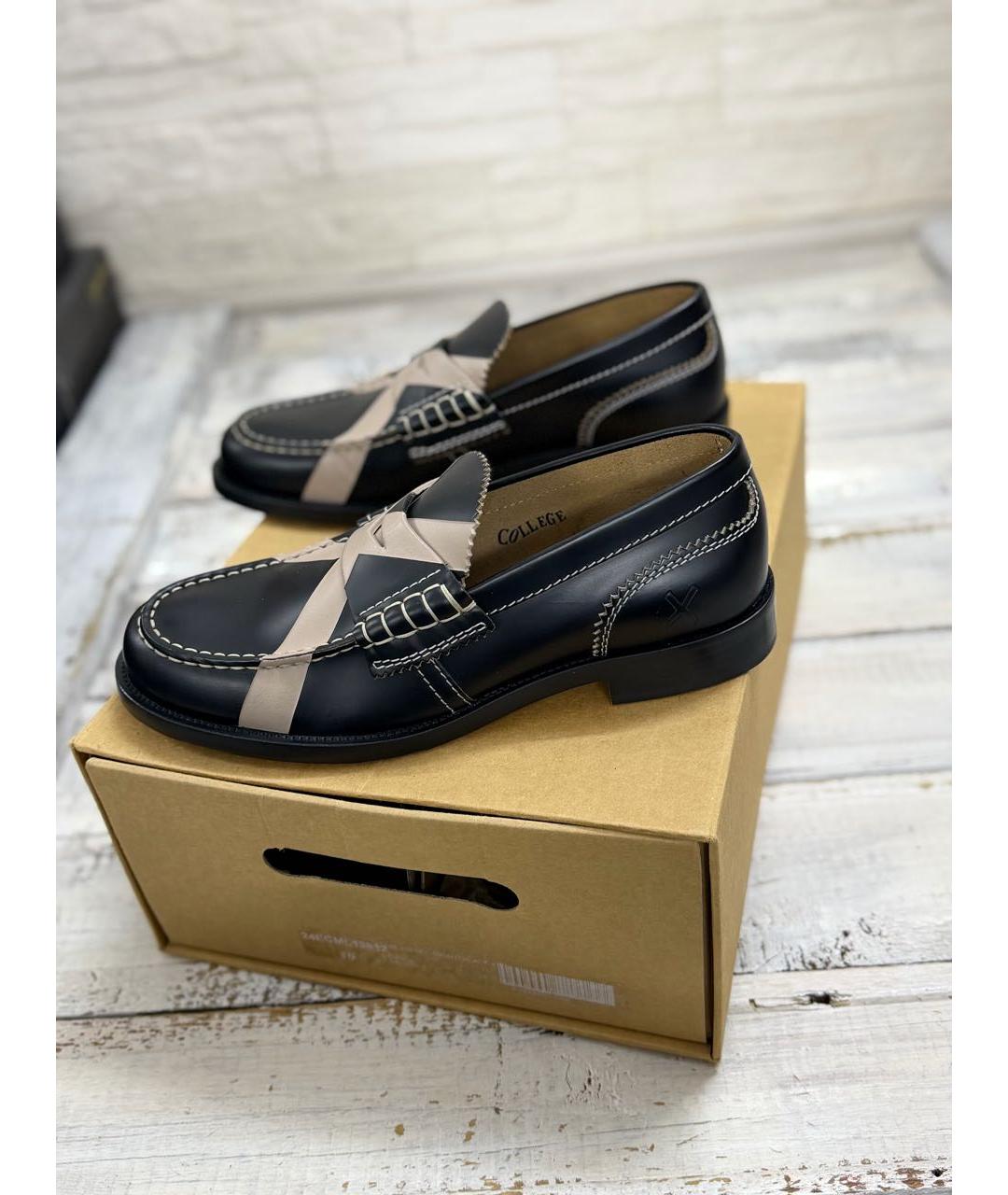COLLEGE Черные кожаные лоферы, фото 9