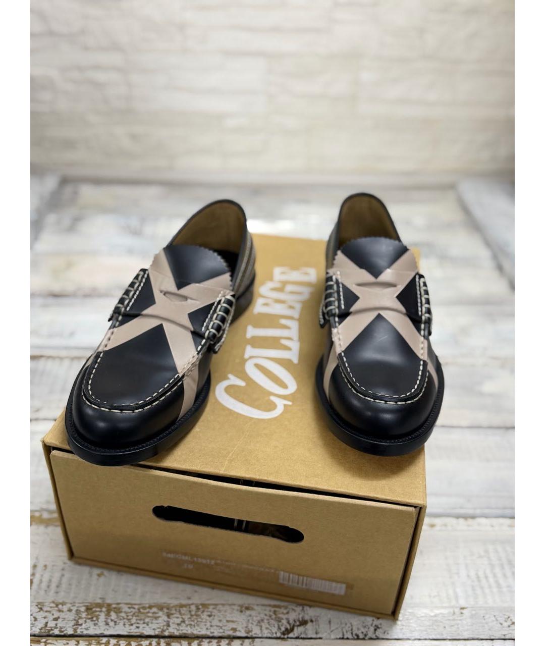 COLLEGE Черные кожаные лоферы, фото 3