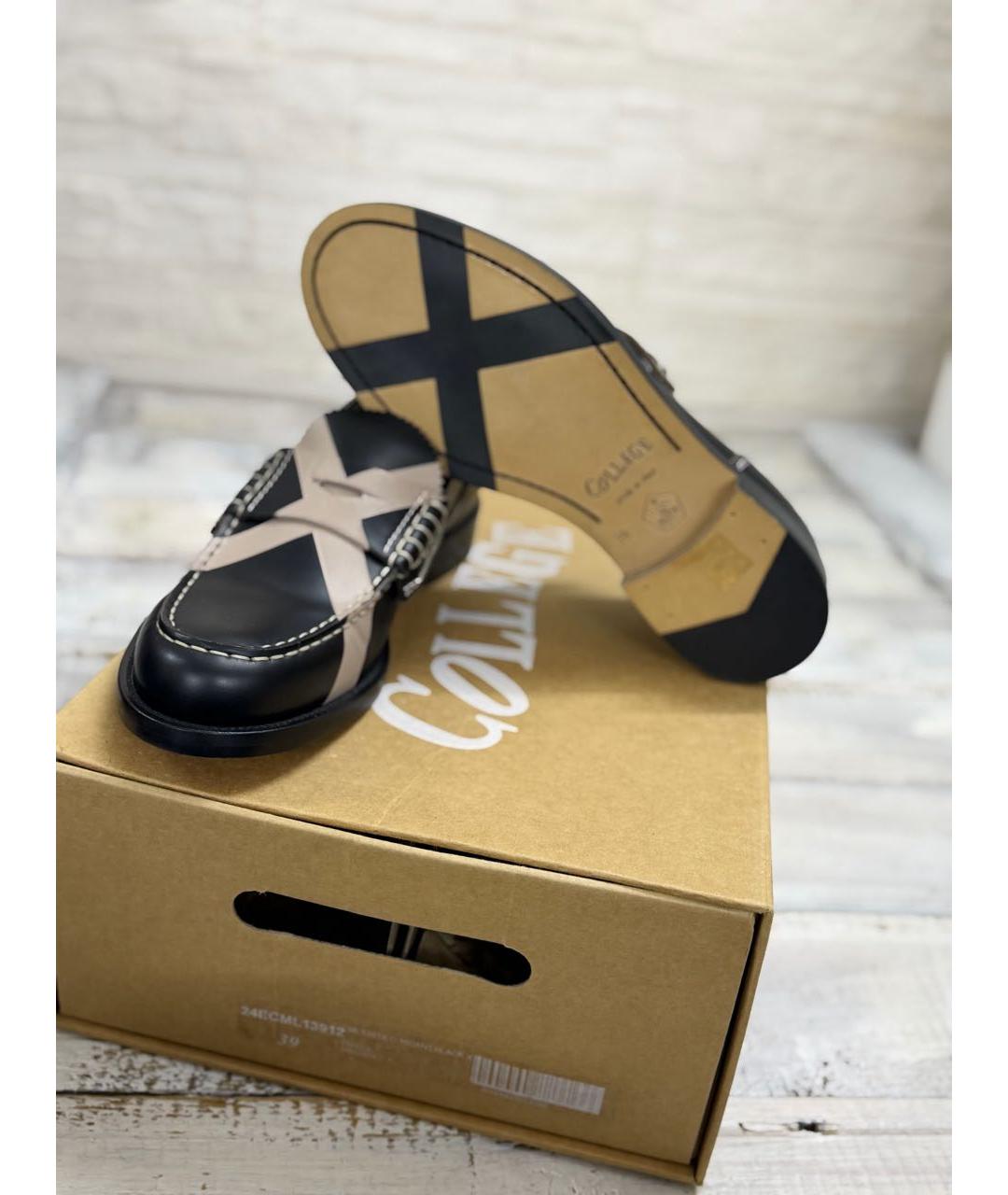 COLLEGE Черные кожаные лоферы, фото 8