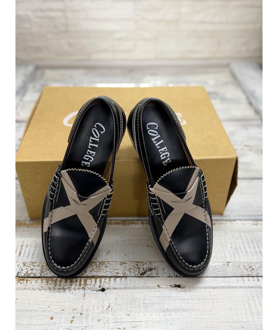 COLLEGE Черные кожаные лоферы, фото 4