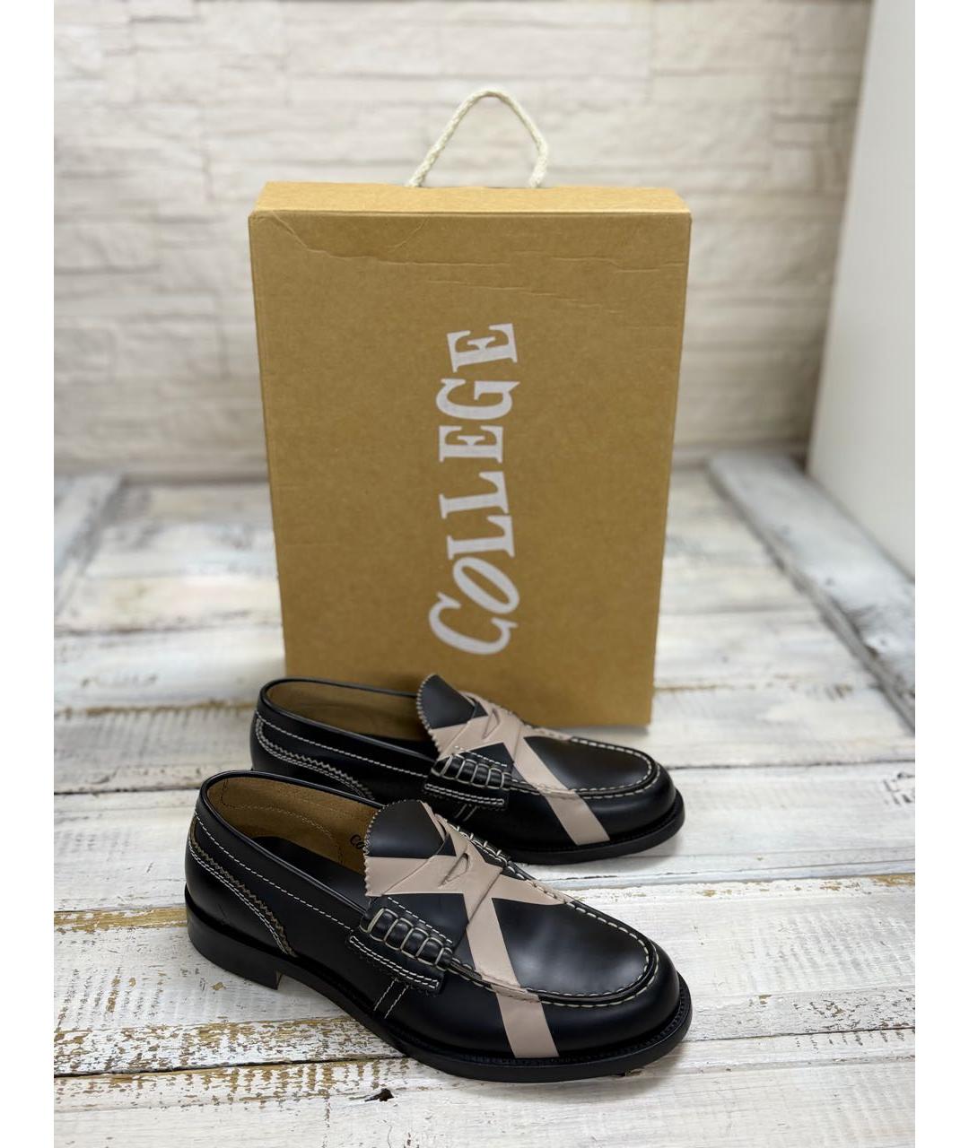 COLLEGE Черные кожаные лоферы, фото 2