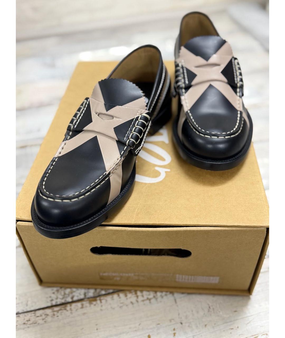 COLLEGE Черные кожаные лоферы, фото 6