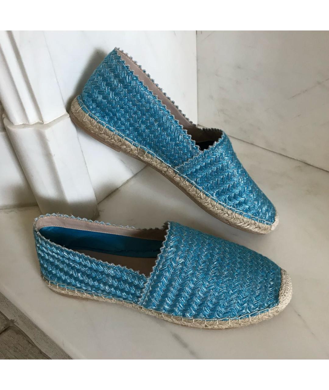 ERMANNO SCERVINO Голубые кожаные эспадрильи, фото 7