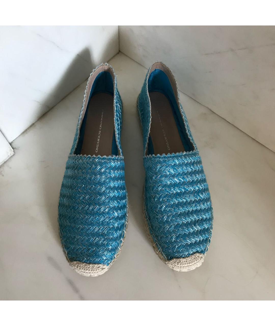 ERMANNO SCERVINO Голубые кожаные эспадрильи, фото 8