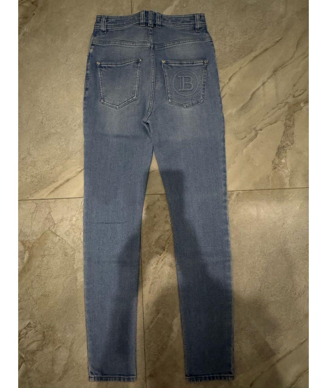BALMAIN Голубые хлопковые джинсы слим, фото 2