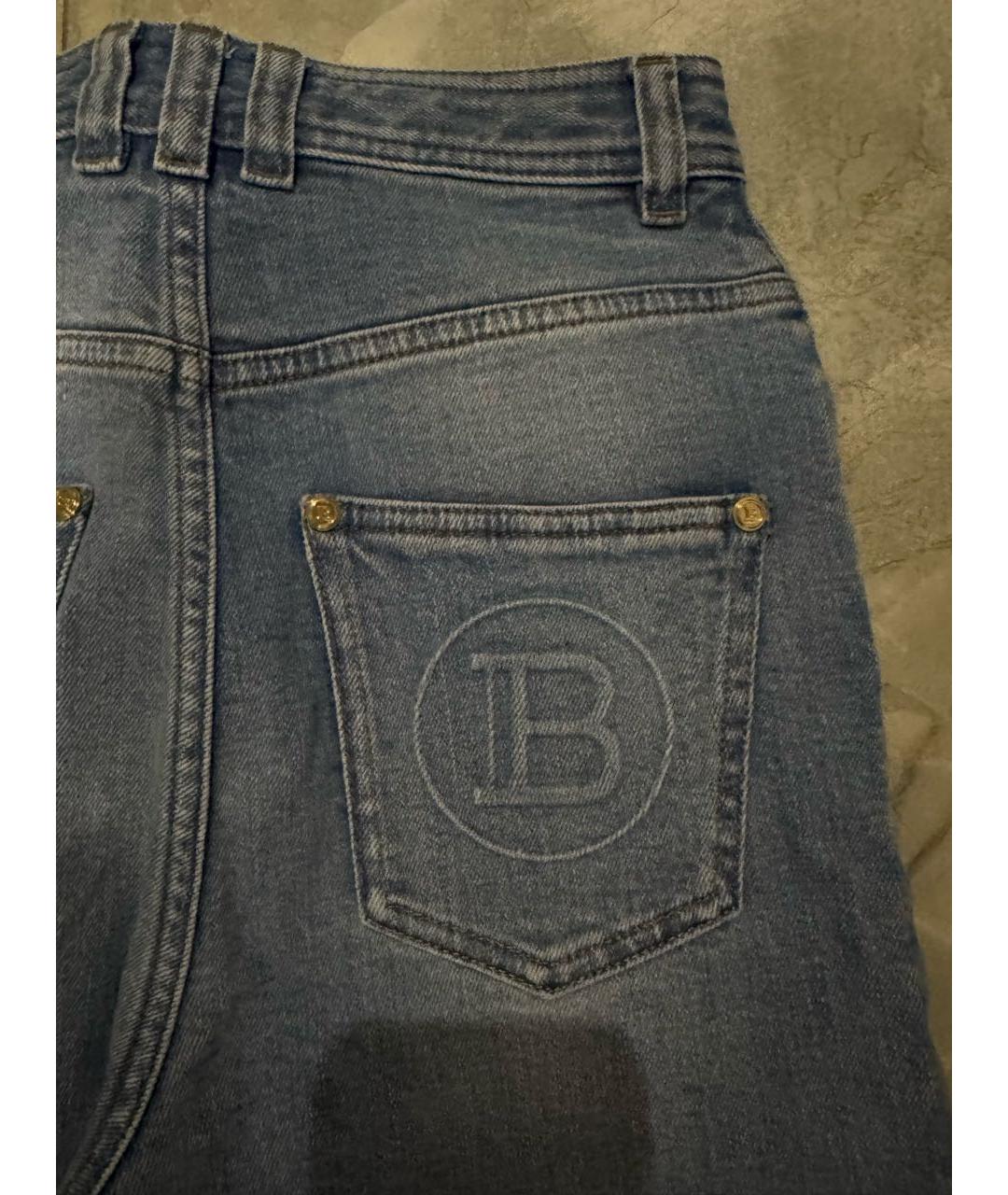 BALMAIN Голубые хлопковые джинсы слим, фото 4