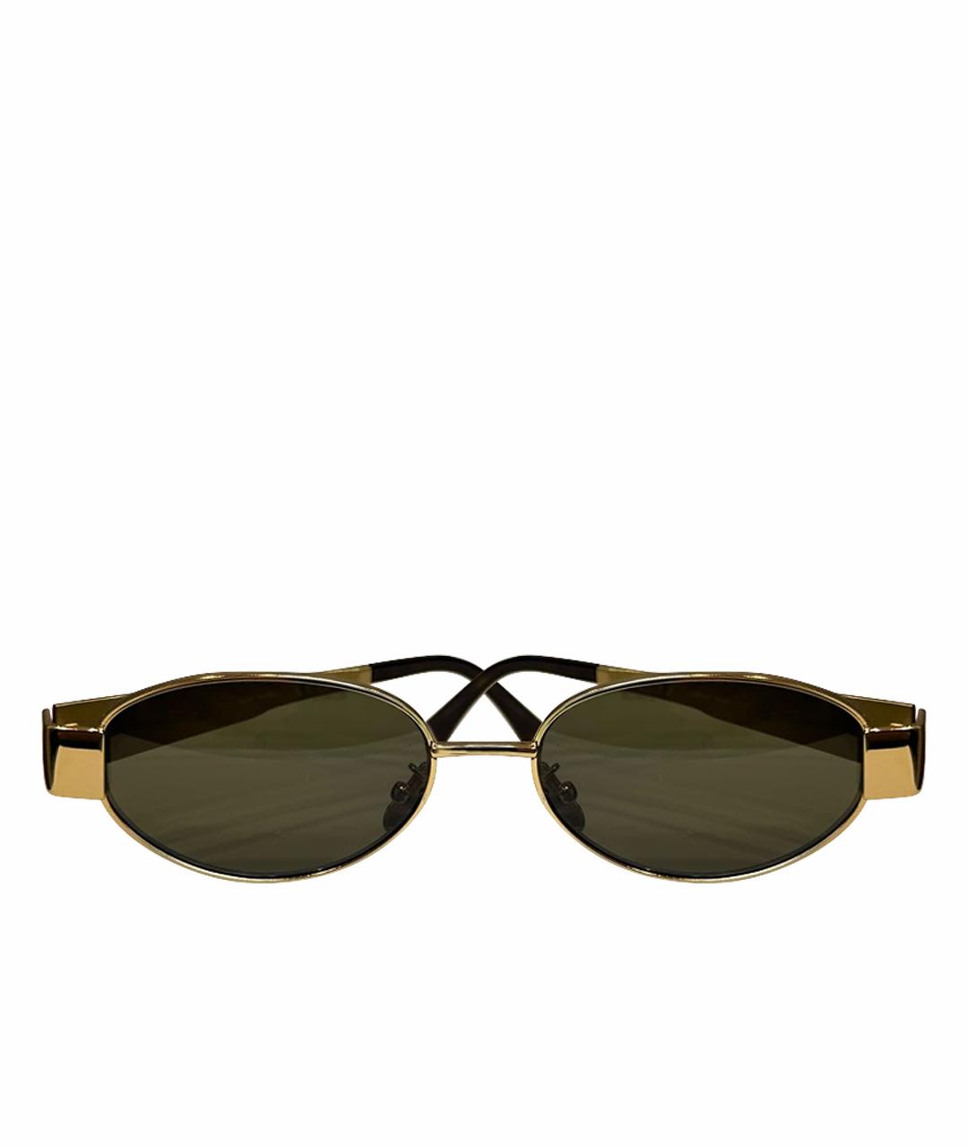 CELINE Золотые металлические солнцезащитные очки, фото 1