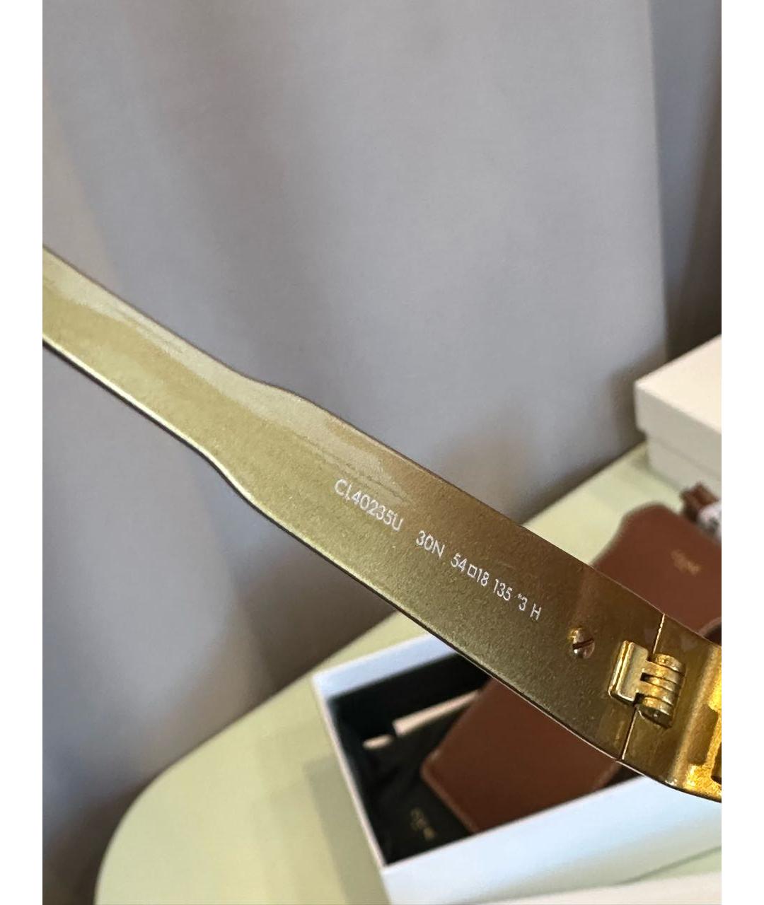 CELINE Золотые металлические солнцезащитные очки, фото 3