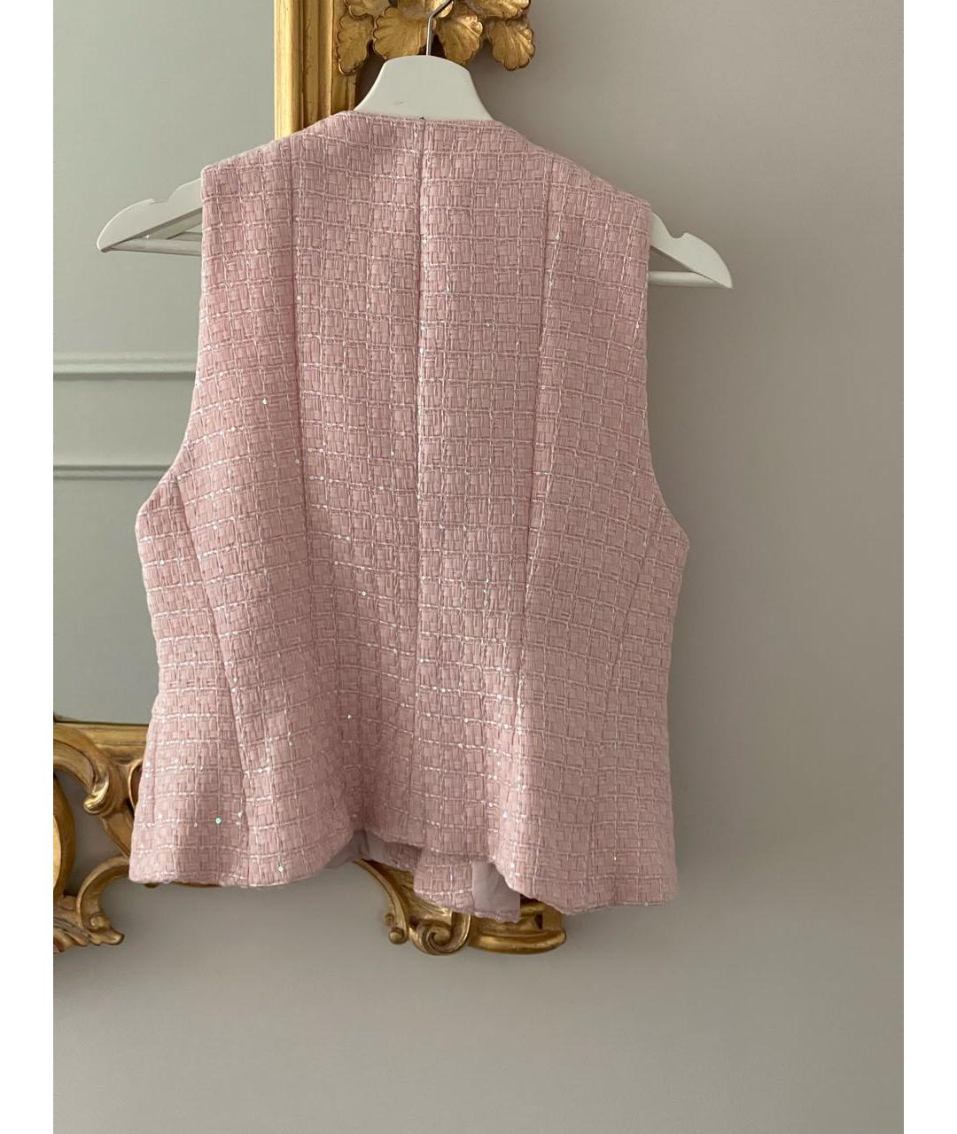 SANDRO Розовый твидовый жилет, фото 2