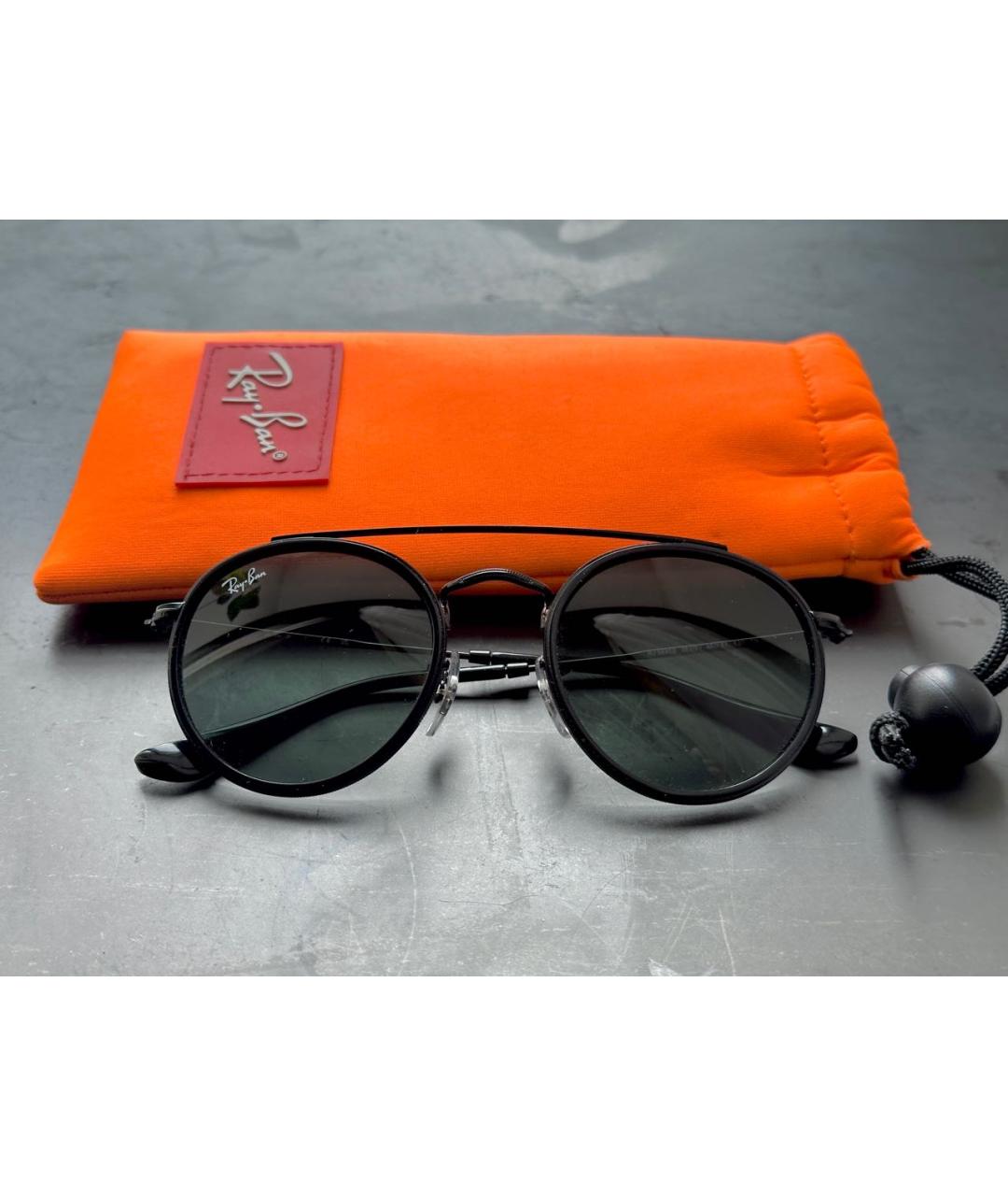 RAY BAN Черные металлические солнцезащитные очки, фото 4