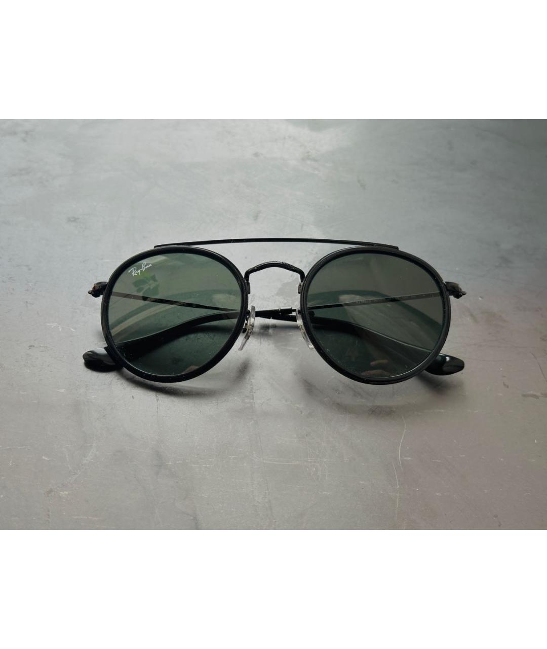 RAY BAN Черные металлические солнцезащитные очки, фото 5