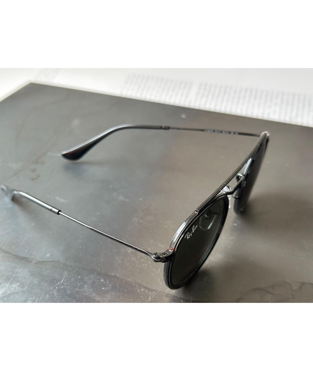 RAY BAN Черные металлические солнцезащитные очки, фото 3