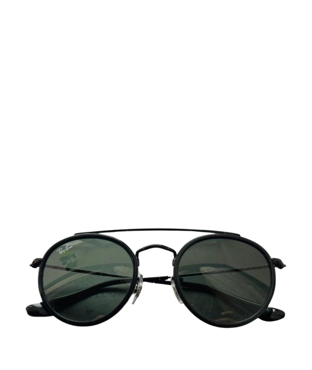 RAY BAN Черные металлические солнцезащитные очки, фото 1