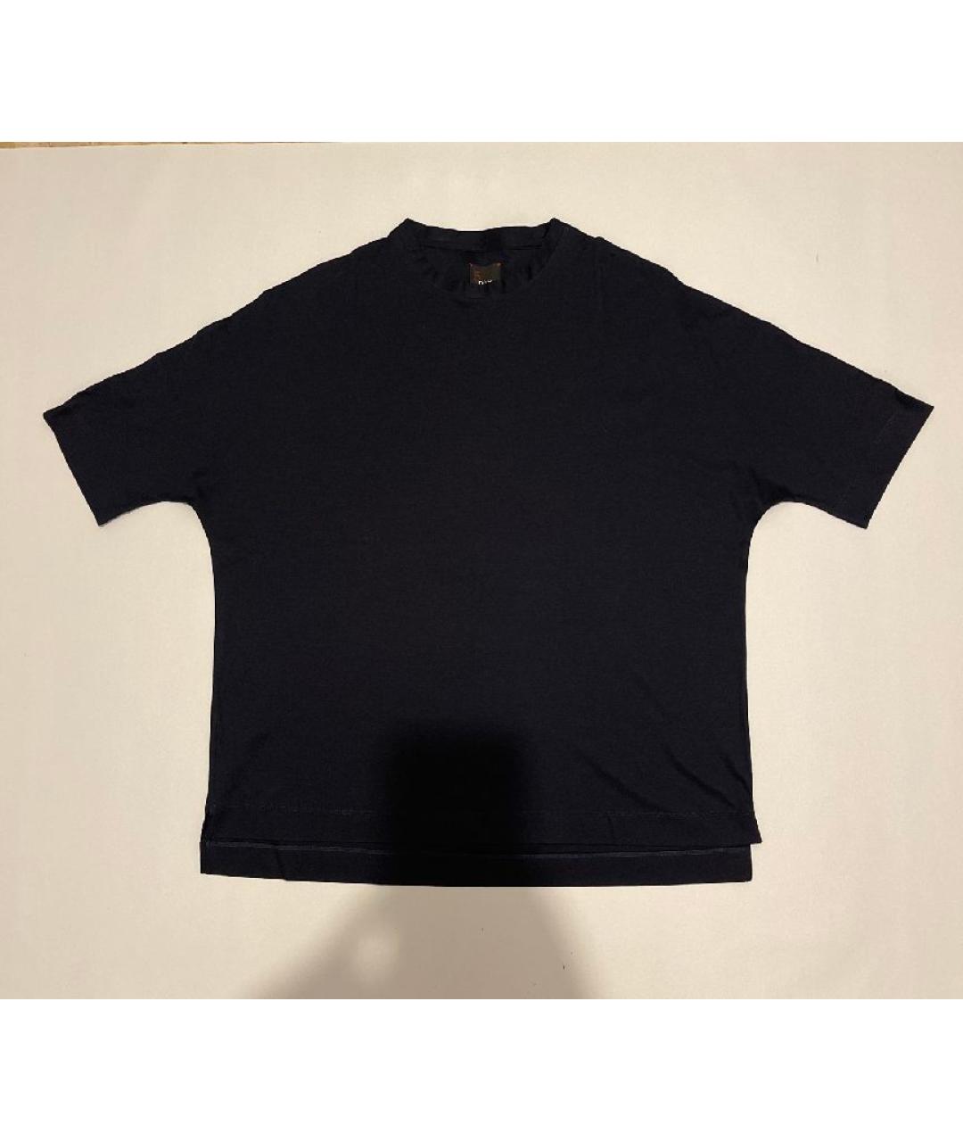 KITON Темно-синяя хлопковая футболка, фото 6