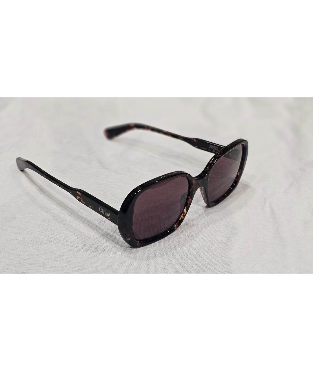 CHLOE Коричневые пластиковые солнцезащитные очки, фото 2