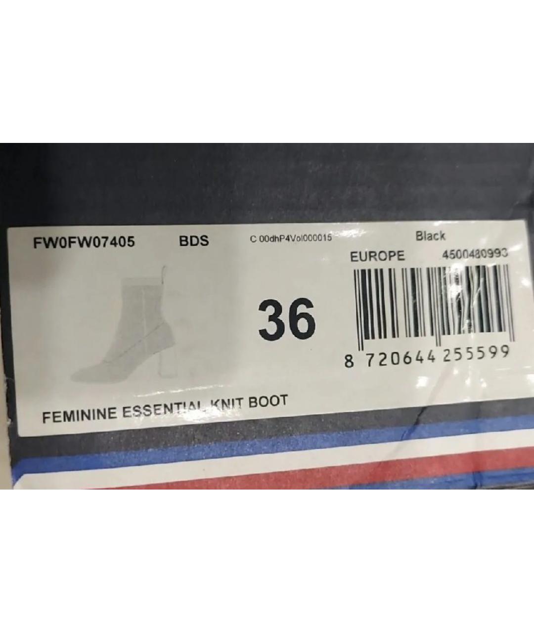 TOMMY HILFIGER Черные текстильные ботильоны, фото 5