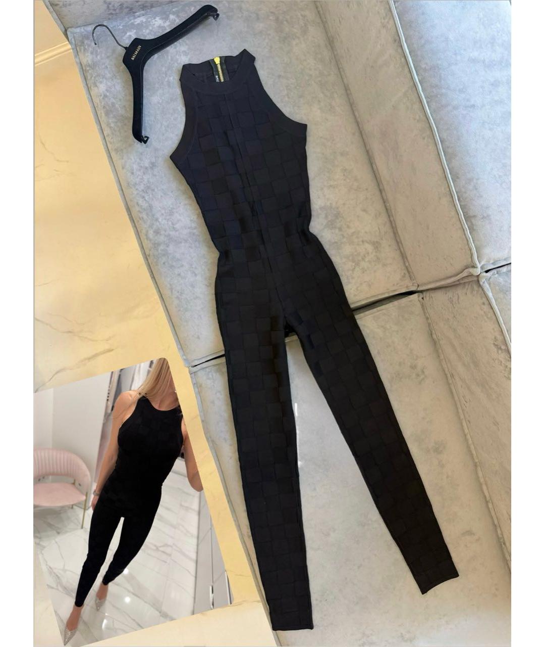 BALMAIN Черный вискозный комбинезон, фото 9