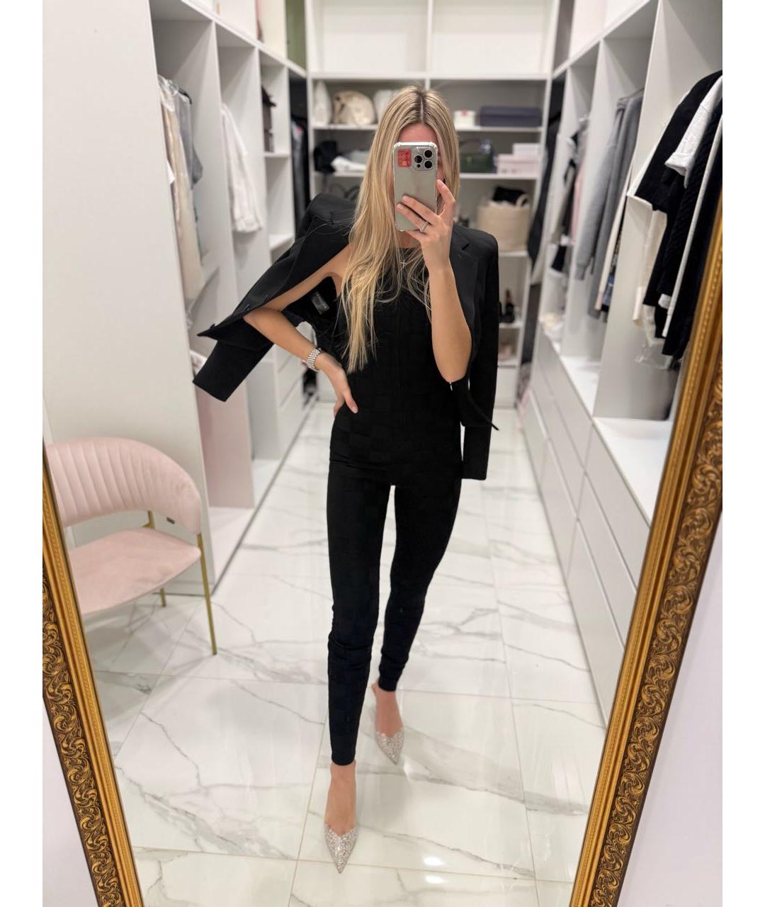 BALMAIN Черный вискозный комбинезон, фото 7