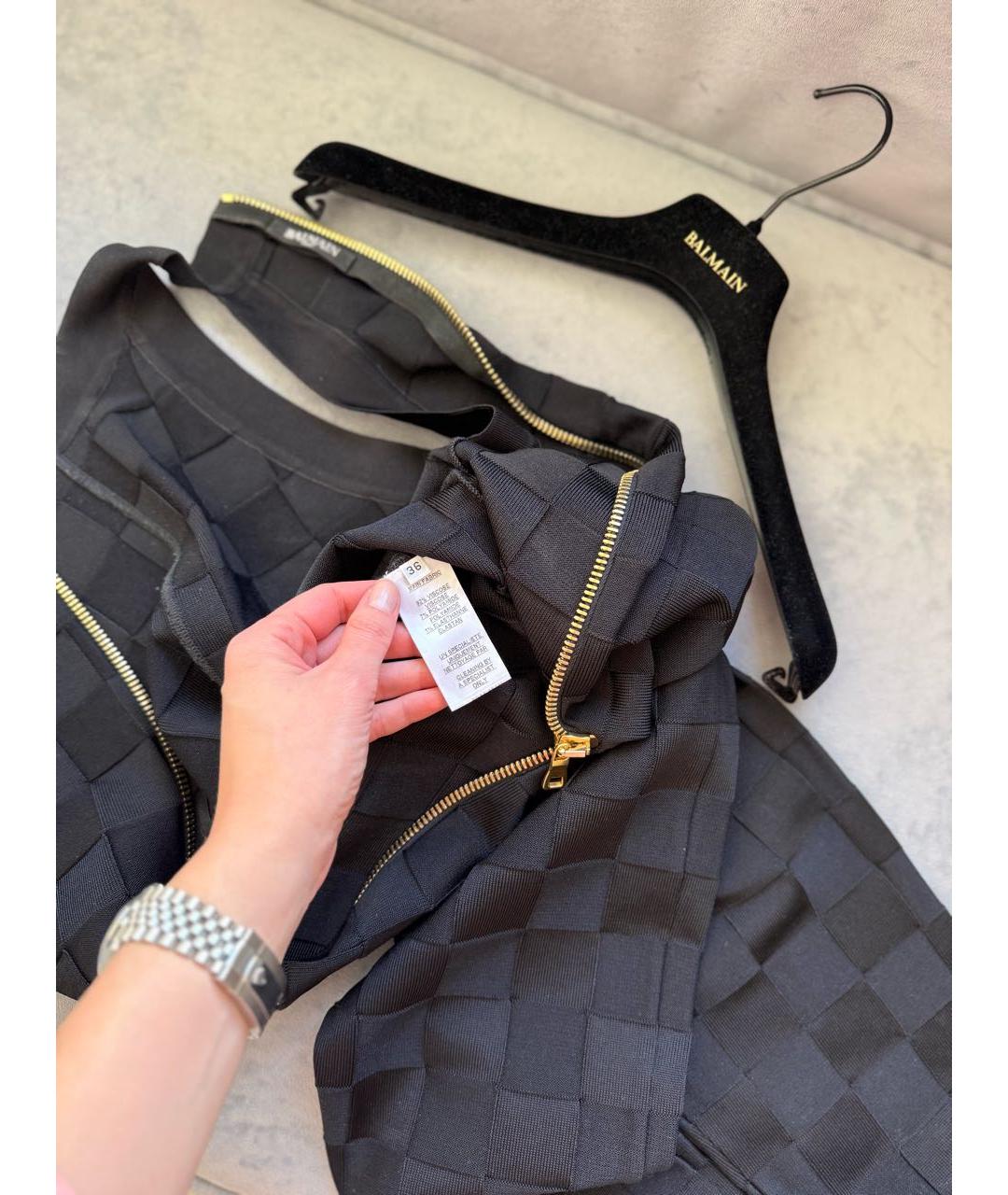 BALMAIN Черный вискозный комбинезон, фото 4