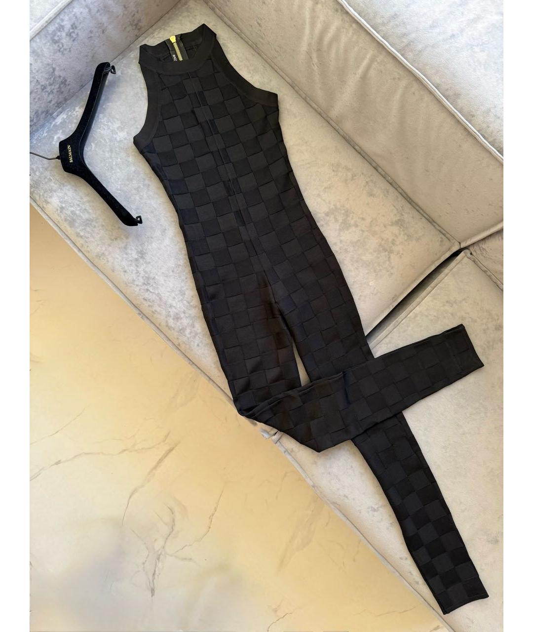 BALMAIN Черный вискозный комбинезон, фото 2