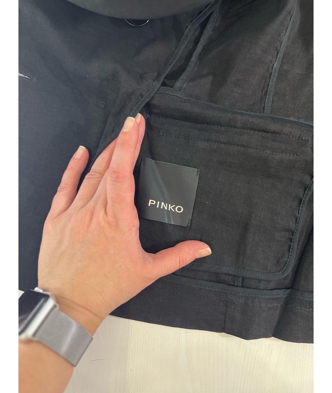 PINKO Черный льняной жилет, фото 3