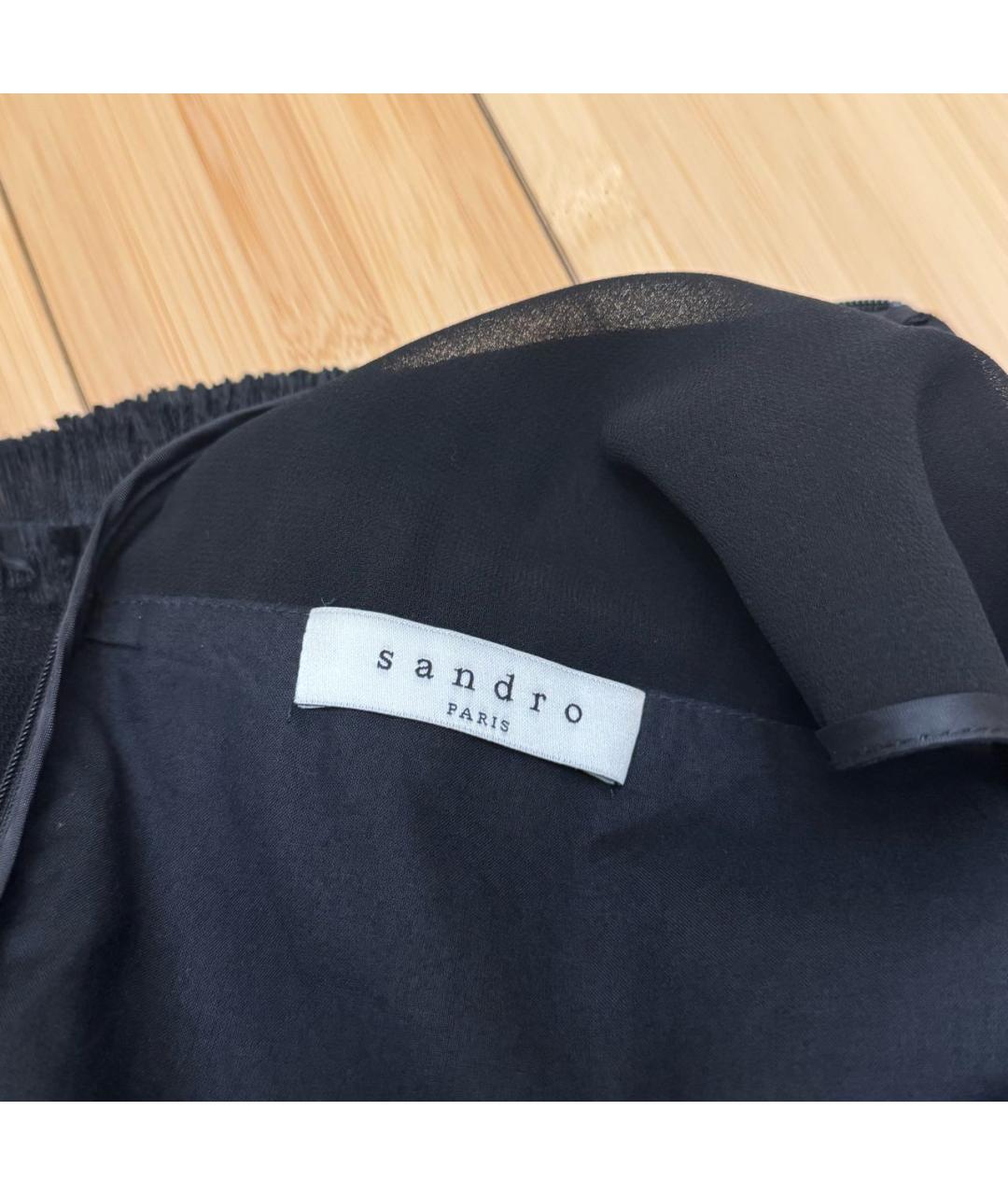 SANDRO Черное полиэстеровое повседневное платье, фото 3